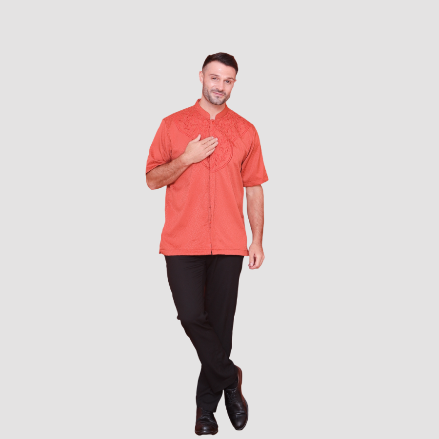 Embroidery Koko Terracotta