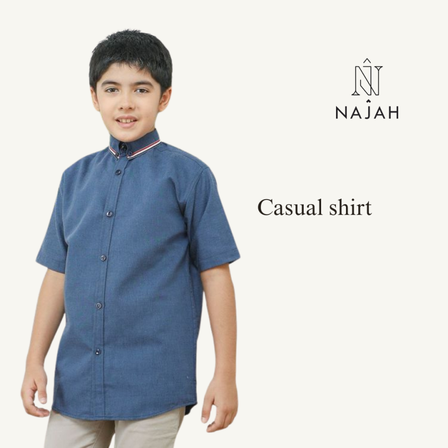 Najah Casual Kids Shirt - Navy Blue