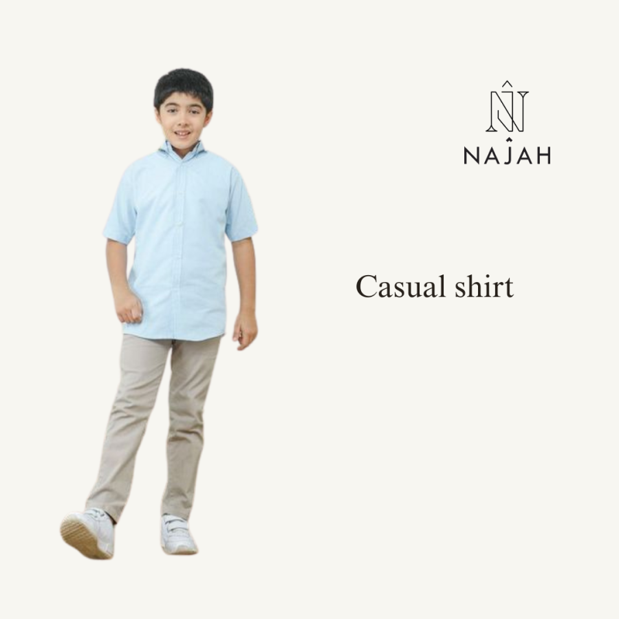 Najah Casual Kids Shirt - Sky Blue - Image 2