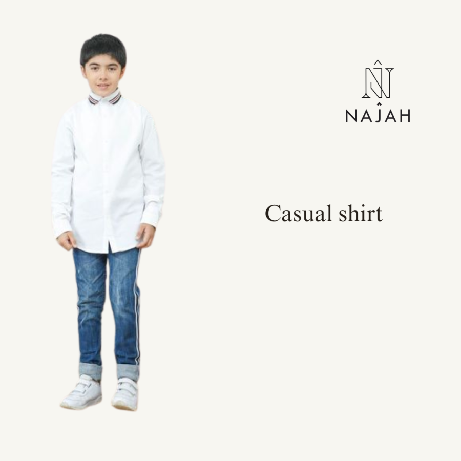 Najah Casual Kids Shirt - White