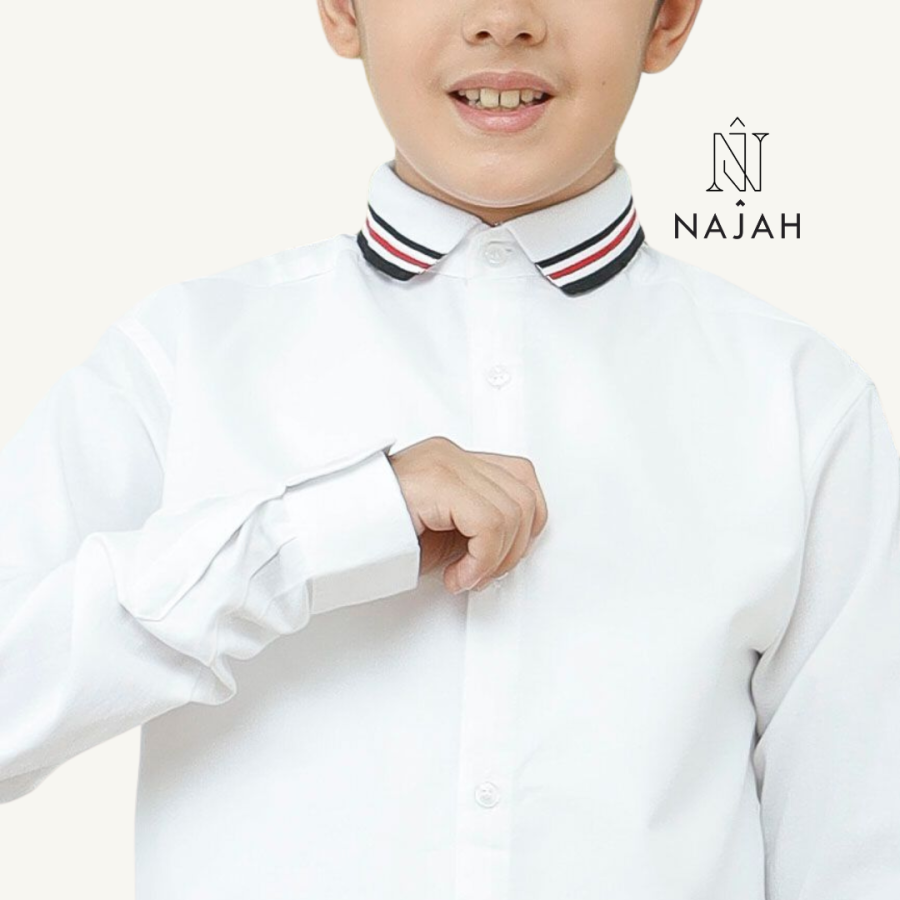 Najah Casual Kids Shirt - White - Image 3